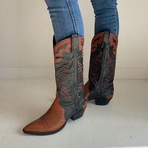 Vintage Cowboys boots lizard & leather